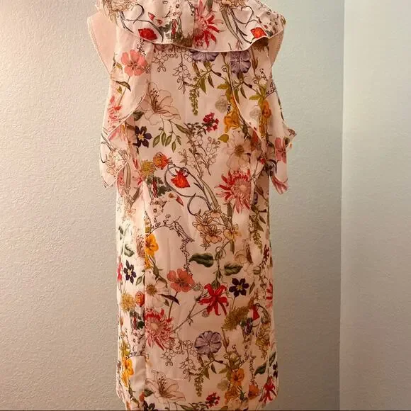 Parker Glory Dress, Floral Print, Cold Shoulder. Size Small - Picture 5 of 7